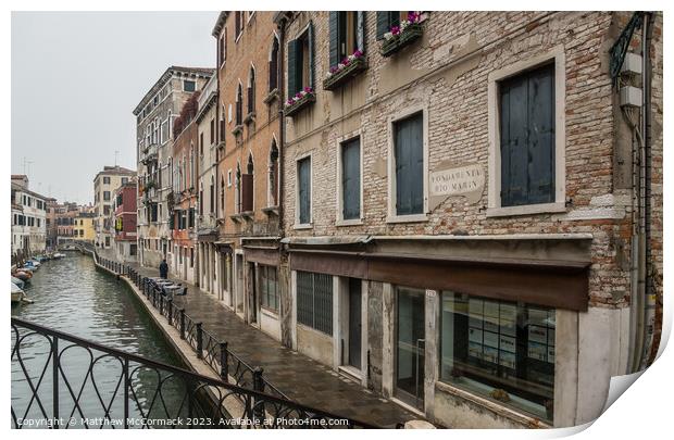 Venice Canal (2) Print by Matthew McCormack