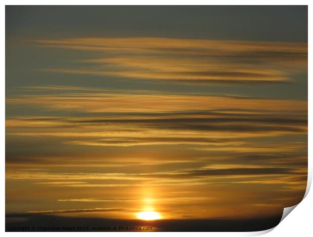 Amazing sunset Print by Stephanie Moore