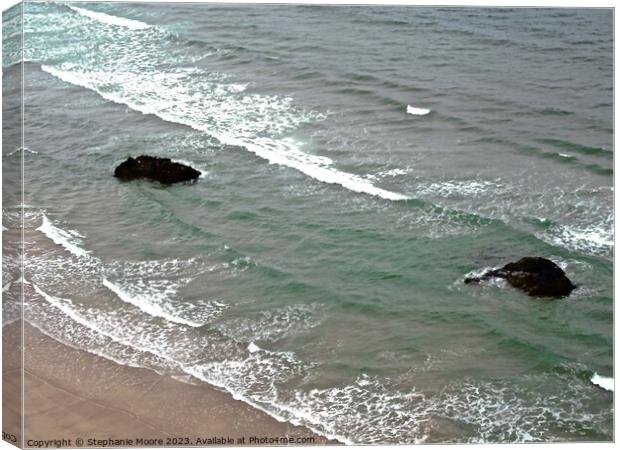 Rocks in the Ocean Canvas Print by Stephanie Moore