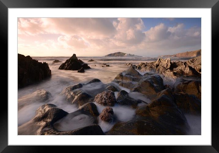 View to Burgh Island Framed Mounted Print by David Neighbour
