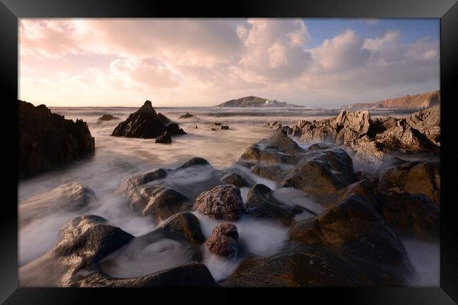 View to Burgh Island Framed Print by David Neighbour