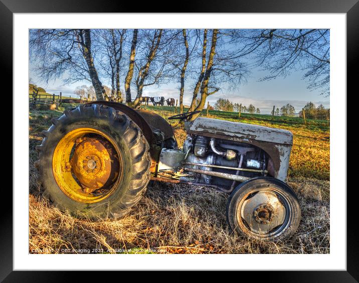 A Massey Ferguson Grey Gray TE20 Tractor Winter Su Framed Mounted Print by OBT imaging