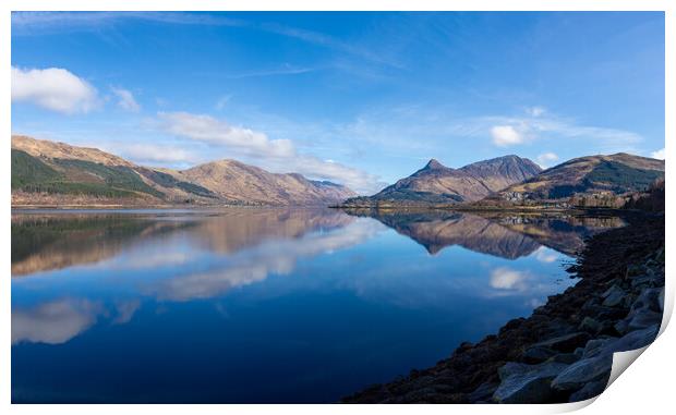 Loch Leven reflections Print by Kevin Winter