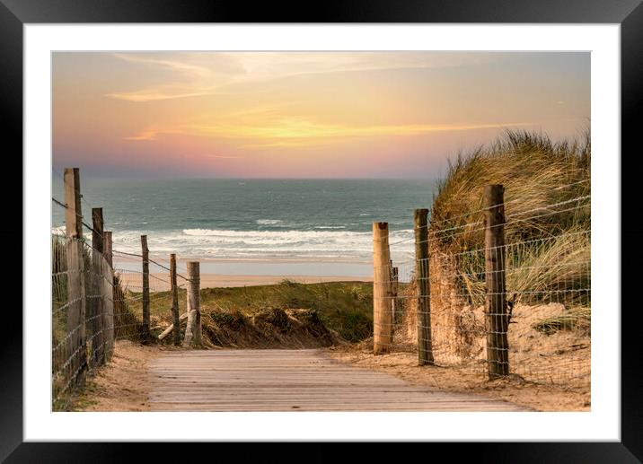 Pathway to the beach Framed Mounted Print by kathy white