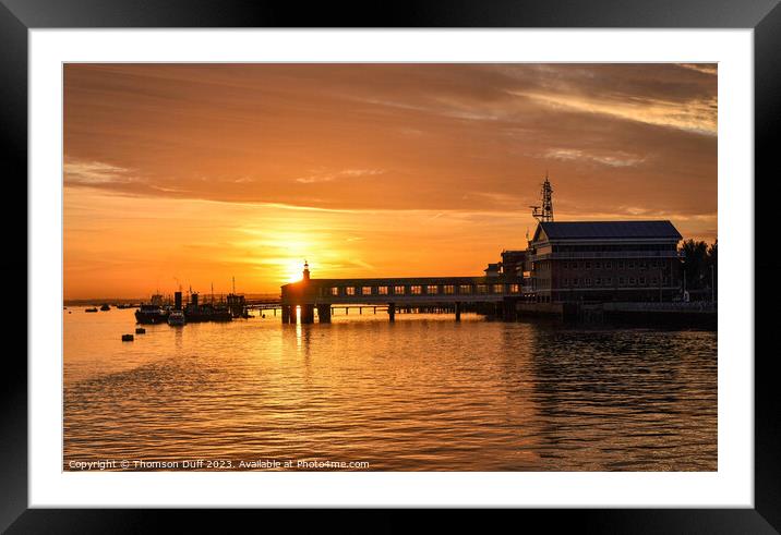 Sunrise Over Royal Terrace Pier Gravesend Framed Mounted Print by Thomson Duff