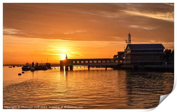 Sunrise Over Royal Terrace Pier Gravesend Print by Thomson Duff
