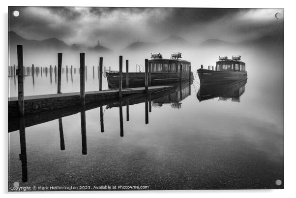 Derwentwater Misty Morning Acrylic by Mark Hetherington