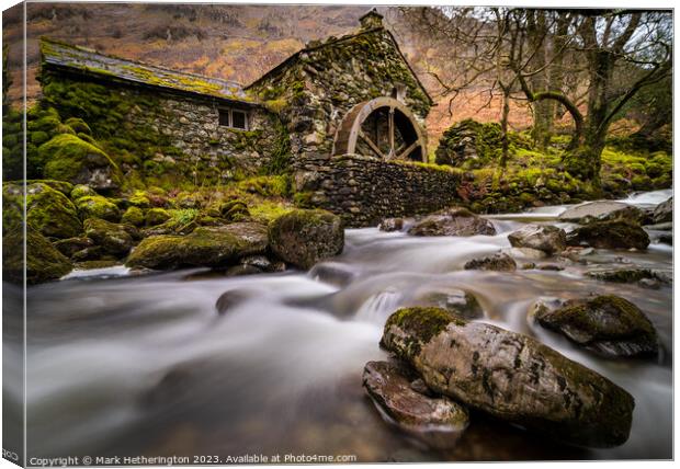 The Old Borrowdale Watermill Canvas Print by Mark Hetherington