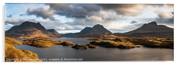 Majestic Scottish Highlands Panorama Acrylic by Rick Bowden