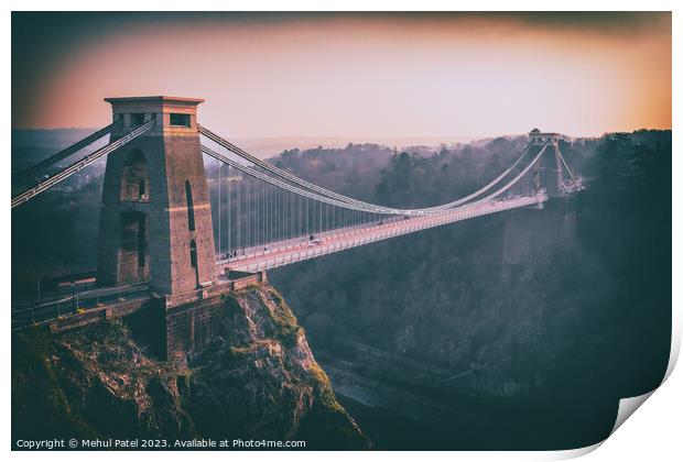 Clifton suspension bridge, Clifton Village, Bristol Print by Mehul Patel