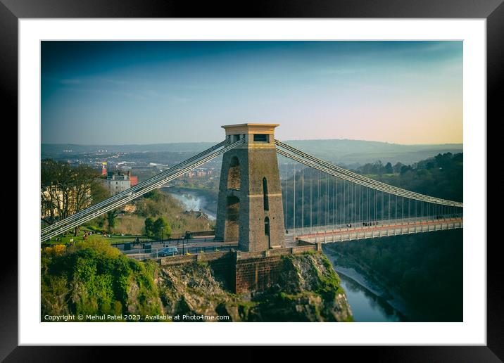 Tower of the Clifton Suspension bridge Framed Mounted Print by Mehul Patel