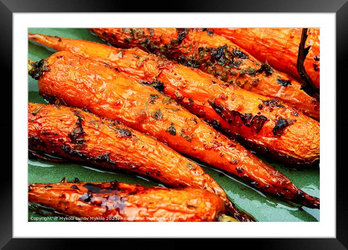 Appetizing baked carrots, close up Framed Mounted Print by Mykola Lunov Mykola