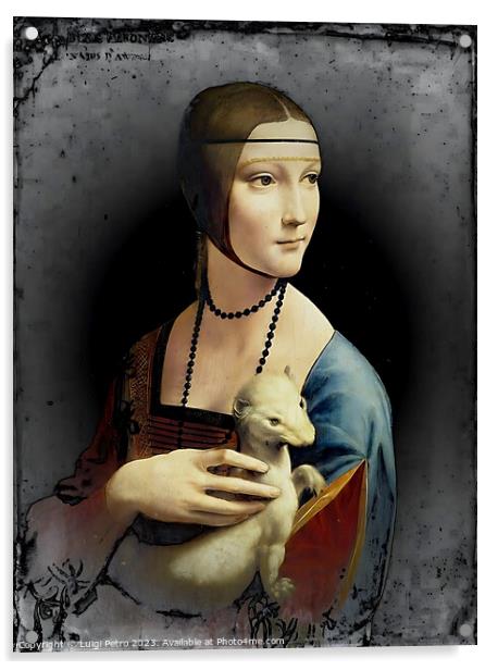 Lady with Ermine by Leonardo. Acrylic by Luigi Petro