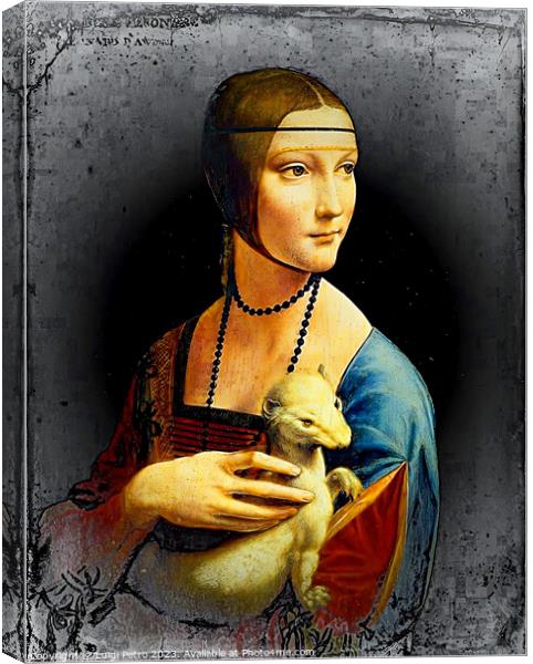 Lady with Ermine by Leonardo. Canvas Print by Luigi Petro