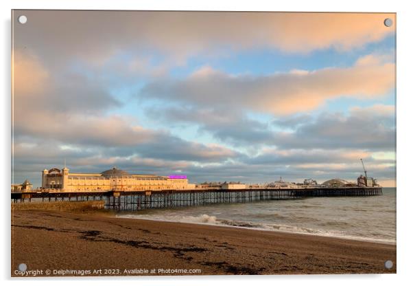Brighton Palace Pier sunset Acrylic by Delphimages Art