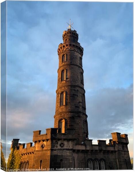Nelson monument tower, Edinburgh Canvas Print by Delphimages Art