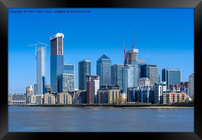 City of London skyline - Canary Wharf Framed Print by Chris Mann