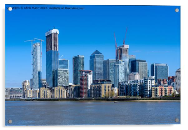 City of London skyline - Canary Wharf Acrylic by Chris Mann