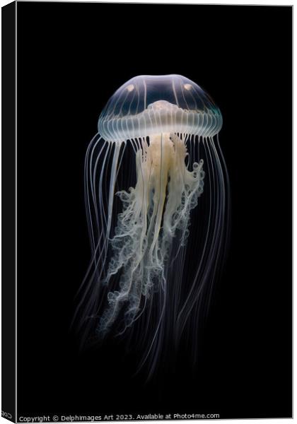 Jellyfish portrait Canvas Print by Delphimages Art