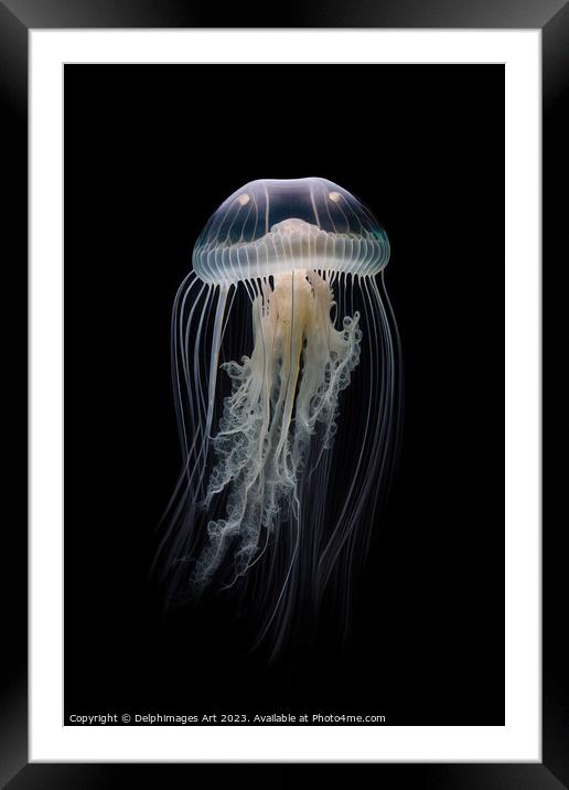Jellyfish portrait Framed Mounted Print by Delphimages Art