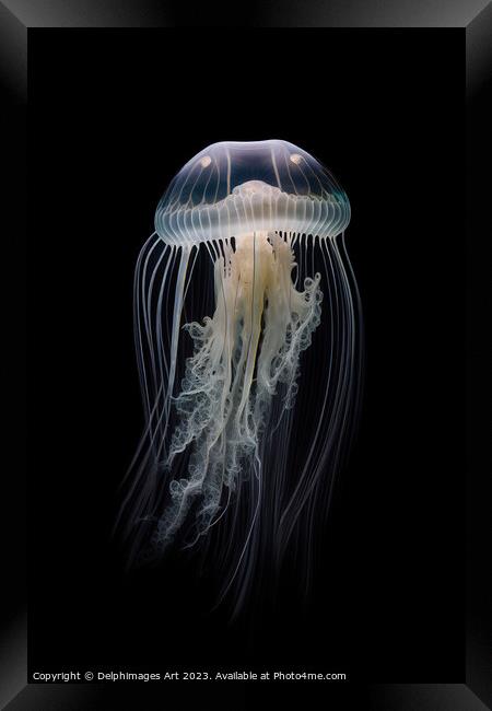 Jellyfish portrait Framed Print by Delphimages Art