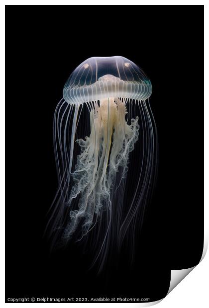 Jellyfish portrait Print by Delphimages Art