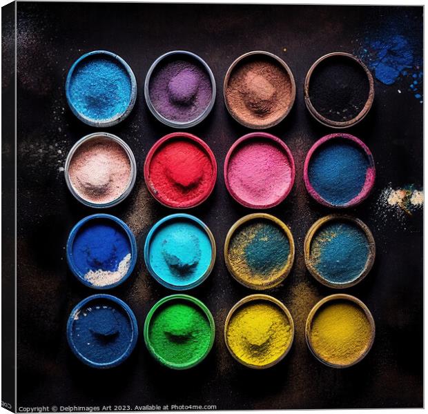 Colorful paint pots abstract Canvas Print by Delphimages Art