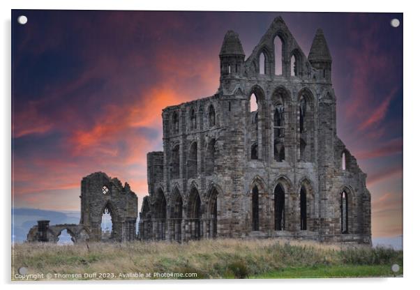 Whitby Abbey Acrylic by Thomson Duff
