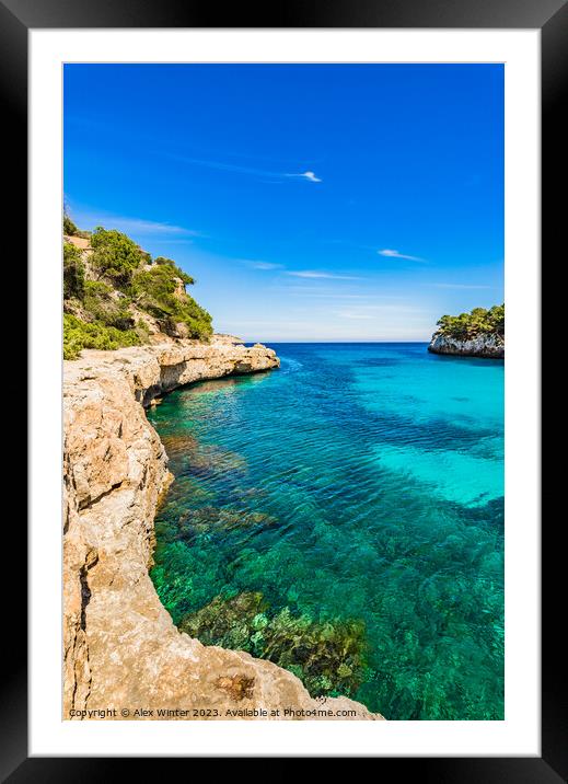 Serenity of Cala Llombards Framed Mounted Print by Alex Winter