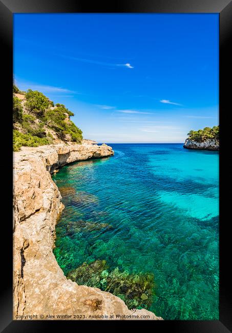 Serenity of Cala Llombards Framed Print by Alex Winter
