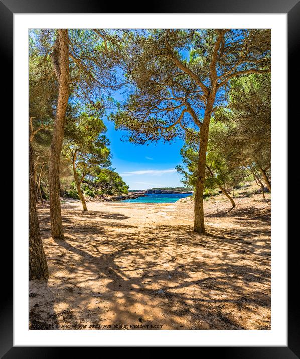 Calo de sa Barca Trencada beach on Mallorca  Framed Mounted Print by Alex Winter
