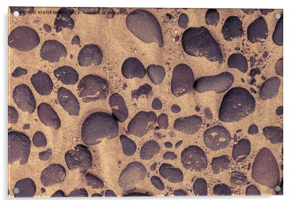 Directly above shot of lava stones in the sand Acrylic by Kristof Bellens