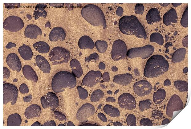 Directly above shot of lava stones in the sand Print by Kristof Bellens