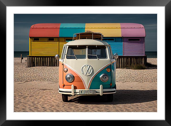 Beach Camper Framed Mounted Print by Picture Wizard