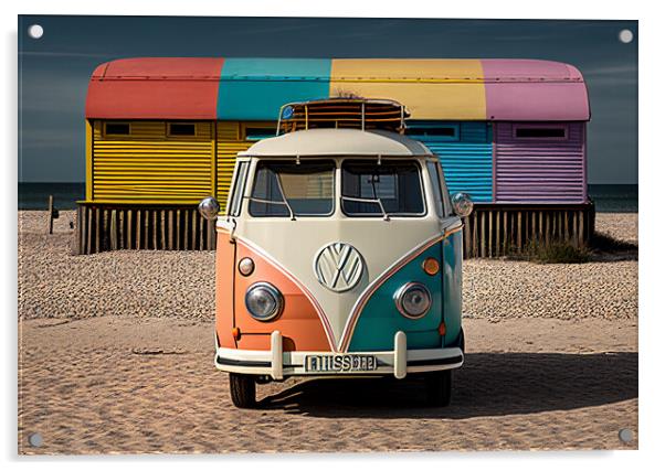Beach Camper Acrylic by Picture Wizard