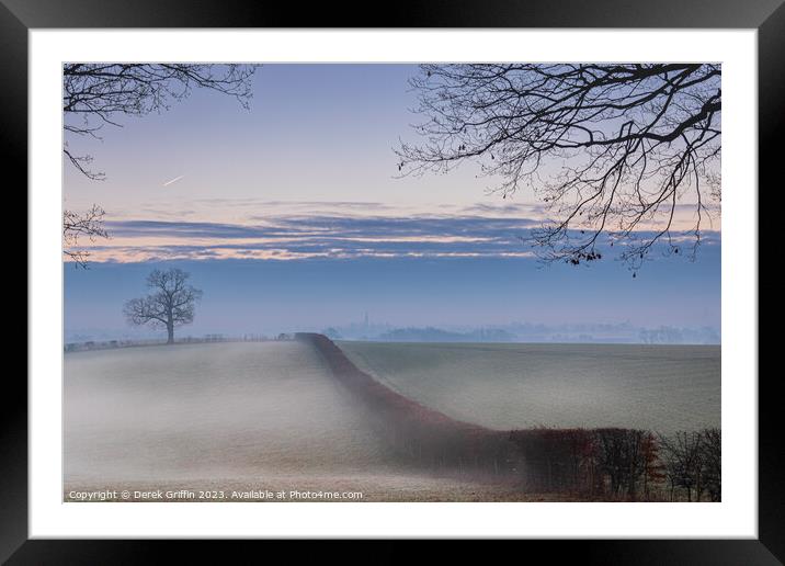 Misty morning Framed Mounted Print by Derek Griffin