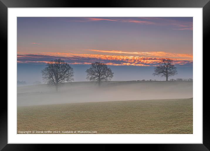 Misty Hadlow morning Framed Mounted Print by Derek Griffin
