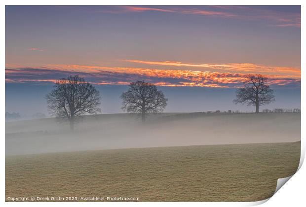 Misty Hadlow morning Print by Derek Griffin