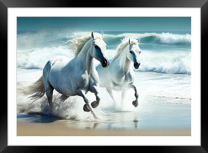 Galloping Horses Framed Mounted Print by Picture Wizard