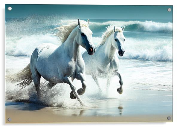 Galloping Horses Acrylic by Picture Wizard