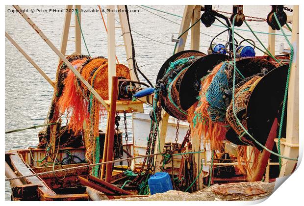 Trawler Stern Fishing Nets Print by Peter F Hunt