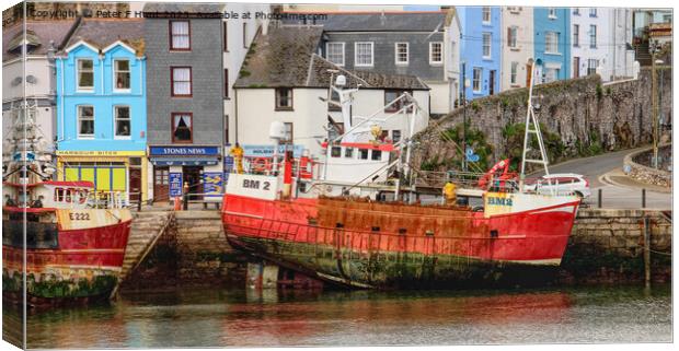 A Brixham Harbour Scene Canvas Print by Peter F Hunt