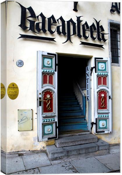 Entrance of the Raeapteek (town council chemist's) in Tallinn, E Canvas Print by Fabrizio Troiani