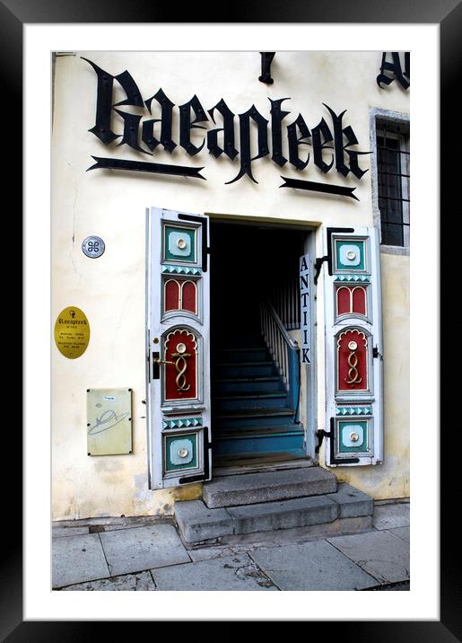 Entrance of the Raeapteek (town council chemist's) in Tallinn, E Framed Mounted Print by Fabrizio Troiani