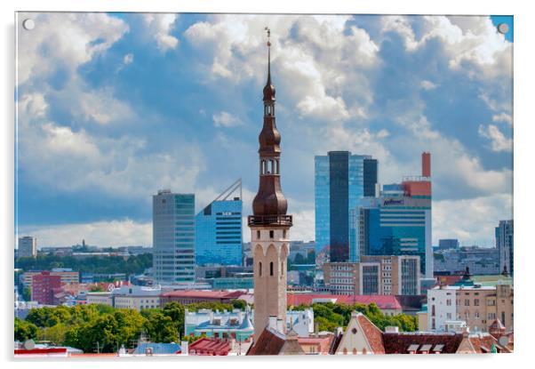Tallinn's Skyline Acrylic by Fabrizio Troiani