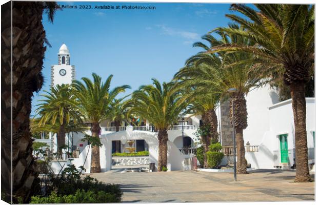 View on Plaza Leon y Castillo on San Bartolome on the Canary Island of Lanzarote, Spain. Canvas Print by Kristof Bellens