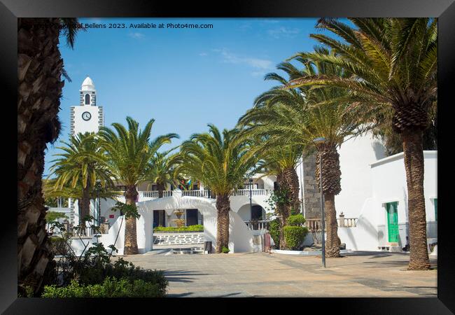 View on Plaza Leon y Castillo on San Bartolome on the Canary Island of Lanzarote, Spain. Framed Print by Kristof Bellens