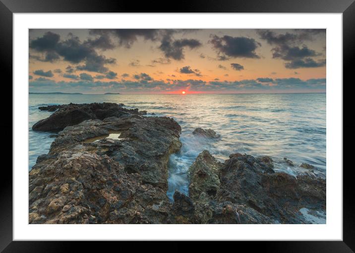 ibiza sunrise Framed Mounted Print by kevin murch
