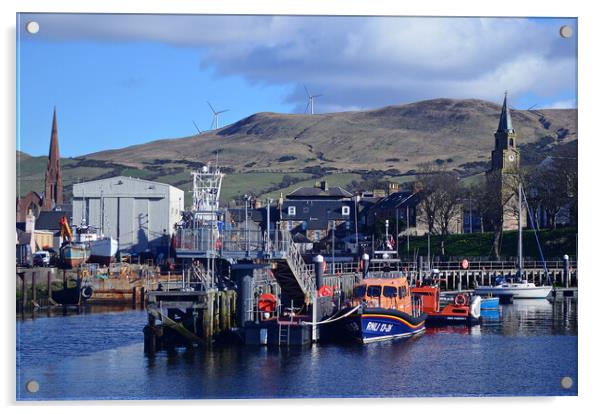 Girvan harbour scene Acrylic by Allan Durward Photography
