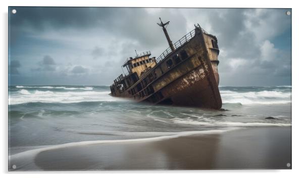 Shipwreck Acrylic by Bahadir Yeniceri